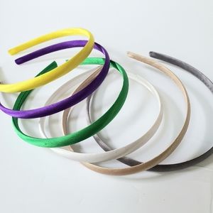 Girls -6- Solid Satin Headbands
